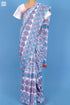 Mulmul Cotton Saree With Fall In Floral Block Print